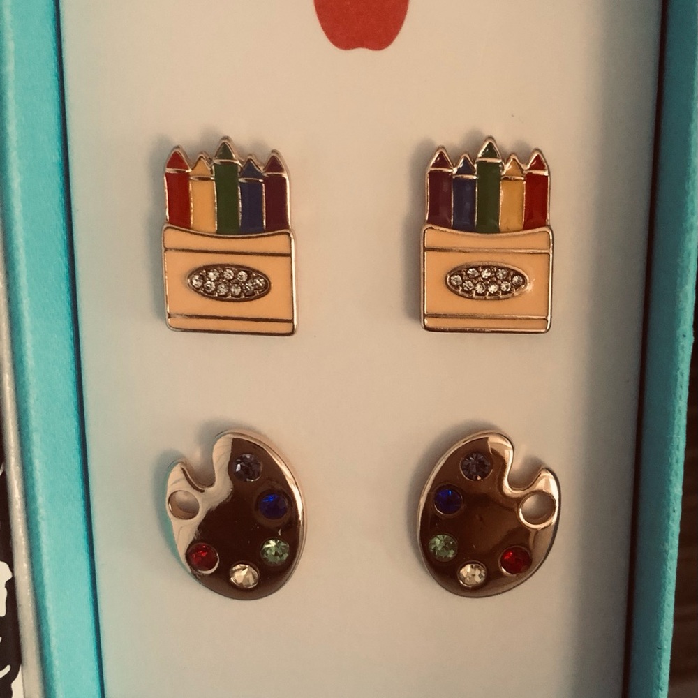Teacher’s Crayon Box and Paint Palette Earrings